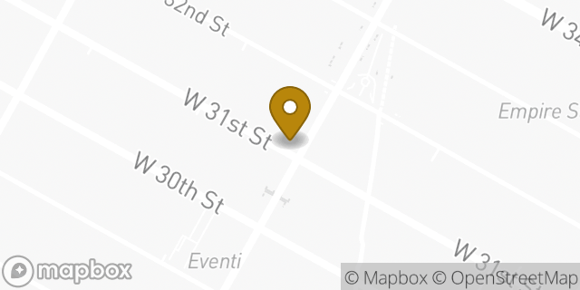 Map showing the location of Starbucks in New York, NY 10001
