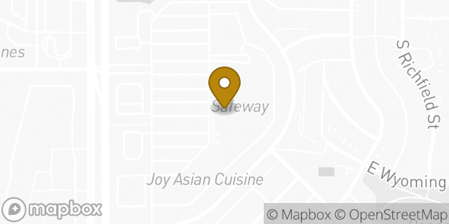 Map showing the location of Safeway in Aurora, CO 80017
