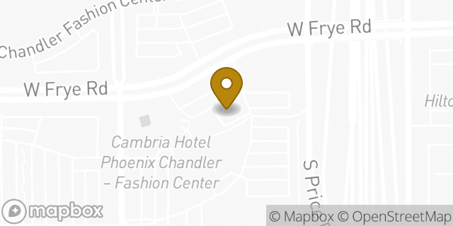 Map showing the location of Panera Bread in Chandler, AZ 85226