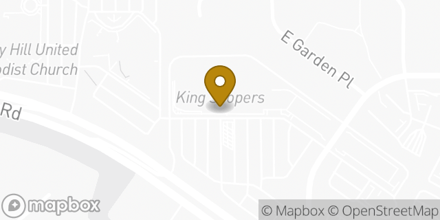 Map showing the location of Starbucks in Centennial, CO 80015