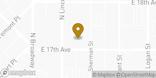 Map showing the location of WeWork Wells Fargo Center in Denver, CO 80203