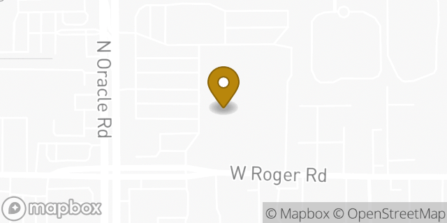 Map showing the location of Starbucks in Tucson, AZ 85705