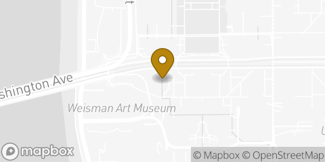 Map showing the location of Starbucks in Minneapolis, MN 55455