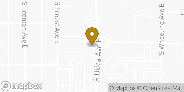 Map showing the location of EZPAWN in Tulsa, OK 74104