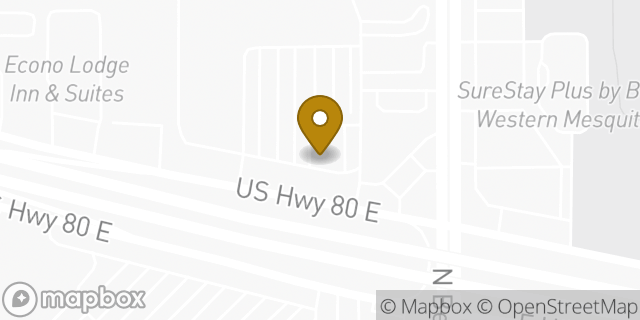 Map showing the location of Starbucks in Mesquite, TX 75150