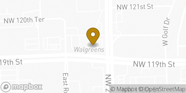 Map showing the location of Walgreens in Miami, FL 33167