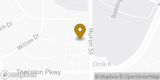 Map showing the location of Subway in Thornton, CO 80260