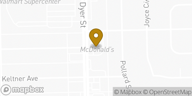 Map showing the location of McDonald's in El Paso, TX 79904