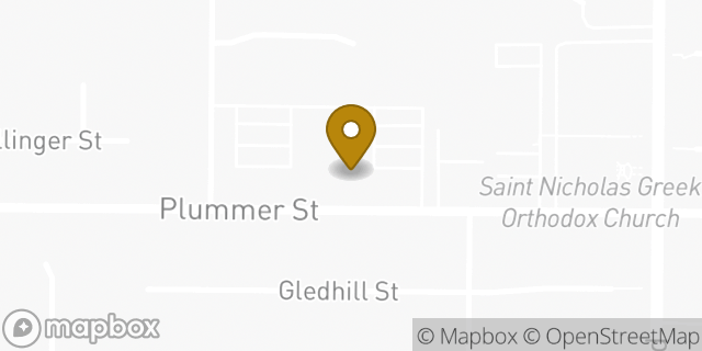 Map showing the location of The Church of Jesus Christ of Latter-day Saints in Northridge, CA 91325