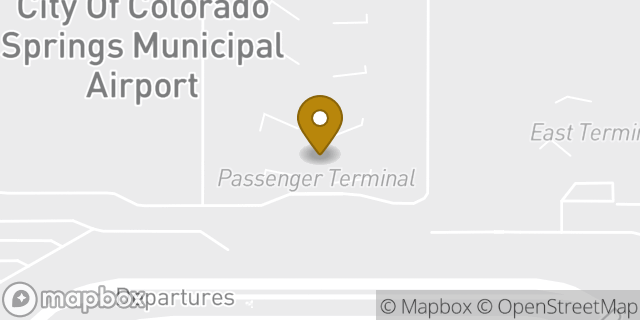 Map showing the location of Avis Rent A Car in Colorado Springs, CO 80916