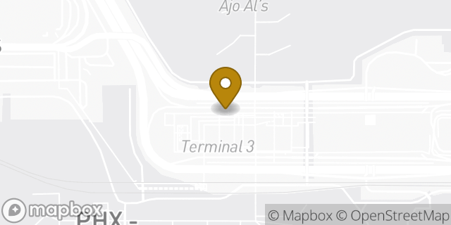 Map showing the location of Delta Terminal - Sky Harbor International Airport in Phoenix, AZ 85034