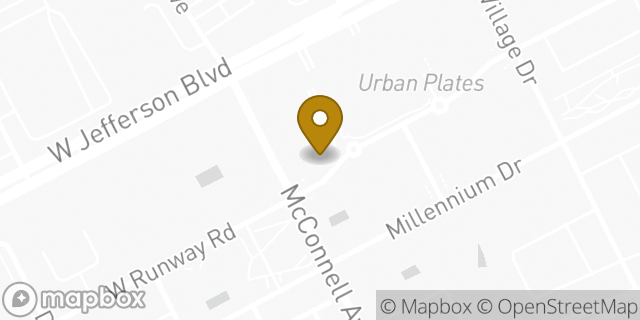 Map showing the location of Chase Bank in Playa Vista, CA 90094