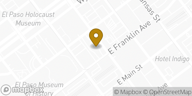 Map showing the location of Chase Bank in El Paso, TX 79901