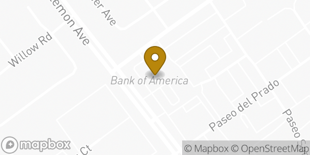 Map showing the location of Bank of America ATM in Walnut, CA 91789