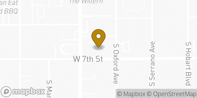 Map showing the location of Starbucks Coffee Company in Los Angeles, CA 90005