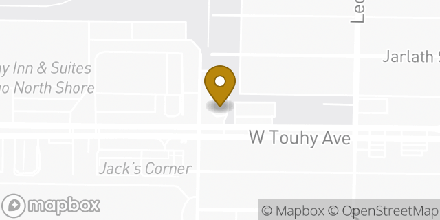 Map showing the location of Dunkin' in Skokie, IL 60077