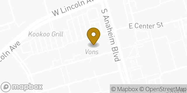 Map showing the location of Coinme in Anaheim, CA 92805