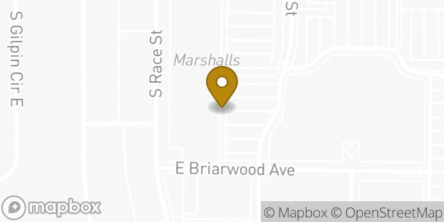 Map showing the location of Amazon Locker - Queens in Centennial, CO 80122