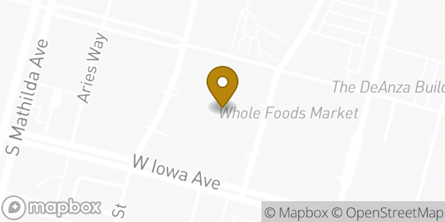 Map showing the location of Starbucks in Sunnyvale, CA 94086