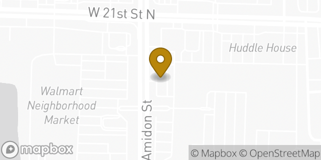 Map showing the location of Starbucks in Wichita, KS 67203