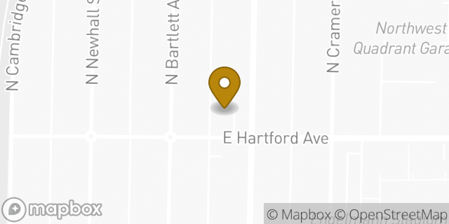 Map showing the location of Papa John's Pizza in Milwaukee, WI 53211