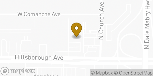 Map showing the location of AutoZone Auto Parts in Tampa, FL 33614