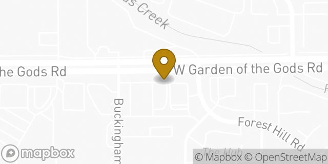 Map showing the location of Dunkin Donuts in Colorado Springs, CO 80907