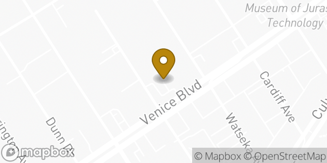 Map showing the location of Culver Palms Church of Christ in Los Angeles, CA 90034
