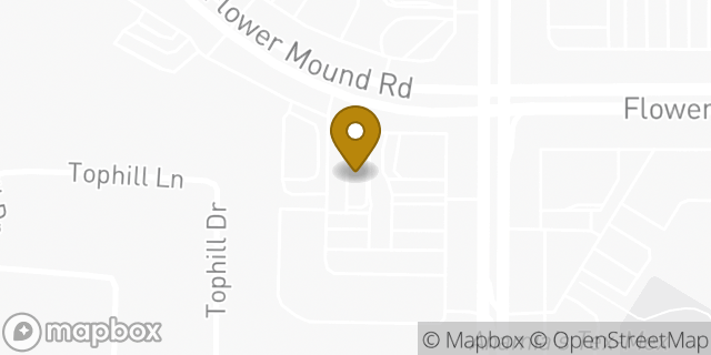 Map showing the location of Dunkin' in Flower Mound, TX 75022
