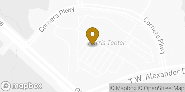 Map showing the location of Starbucks in Durham, NC 27617