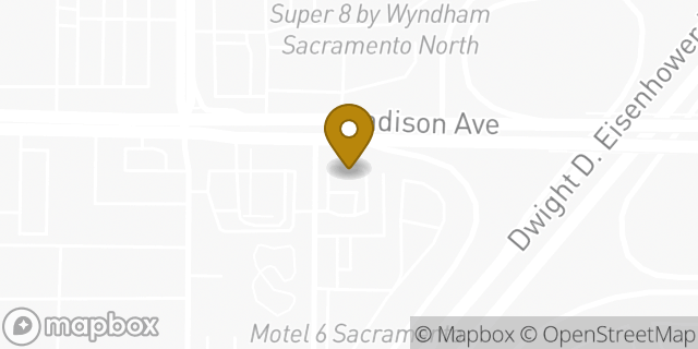Map showing the location of Starbucks in Sacramento, CA 95842