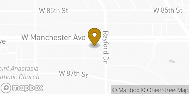 Map showing the location of Congregational Church of the Messiah in Los Angeles, CA 90045