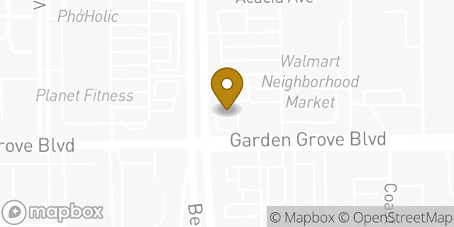 Map showing the location of Starbucks in Stanton, CA 90680
