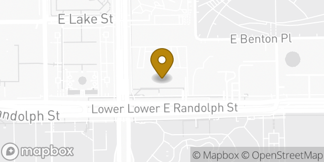 Map showing the location of Starbucks Coffee Company in Chicago, IL 60601