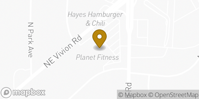 Map showing the location of Planet Fitness in Kansas City, MO 64118
