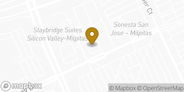 Map showing the location of Amazon Locker - Clair in Milpitas, CA 95035