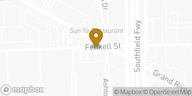 Map showing the location of Chase Bank in Detroit, MI 48223