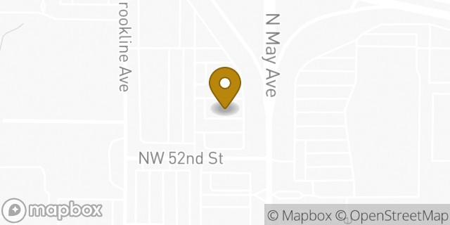 Map showing the location of May & Northwest Expy in Oklahoma City, OK 73112