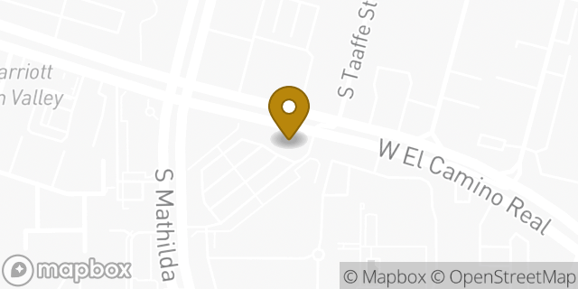 Map showing the location of Starbucks in Sunnyvale, CA 94087