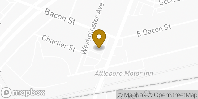 Map showing the location of Amazon Locker - Giordano in Attleboro, MA 02703