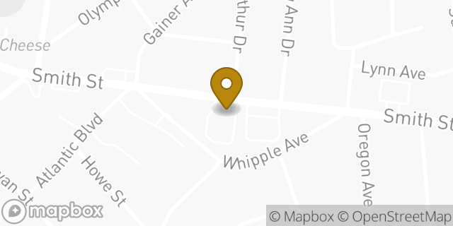 Map showing the location of Dunkin' in North Providence, RI 02911