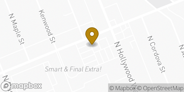 Map showing the location of Starbucks in Burbank, CA 91505