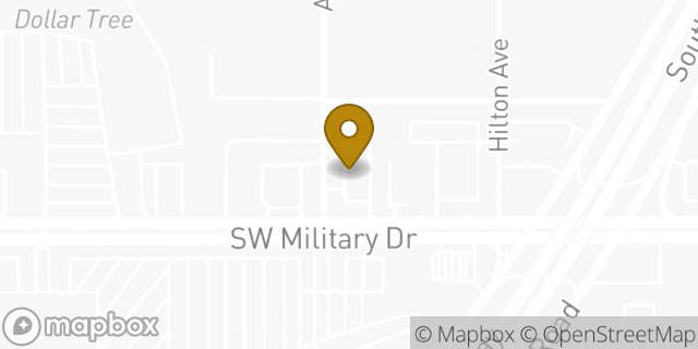 Map showing the location of McDonald's in San Antonio, TX 78224