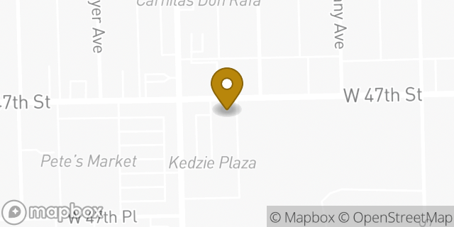 Map showing the location of Dunkin' in Chicago, IL 60632
