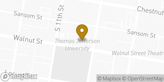 Map showing the location of 1025 Walnut Street in Philadelphia, PA 19107