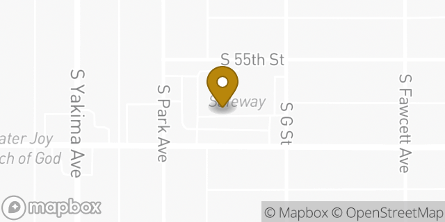 Map showing the location of Starbucks in Tacoma, WA 98408