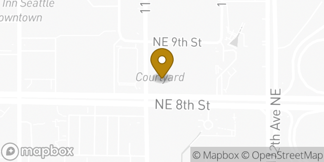 Map showing the location of Starbucks in Bellevue, WA 98004