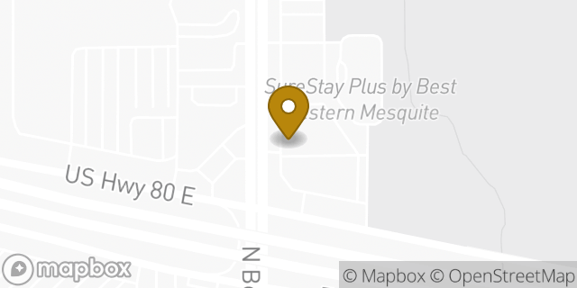 Map showing the location of Subway in Mesquite, TX 75150
