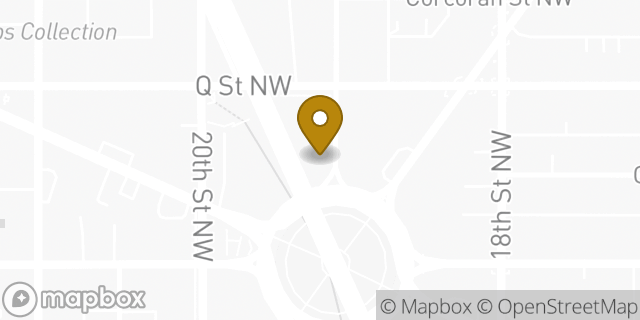 Map showing the location of Starbucks in Washington, DC 20036