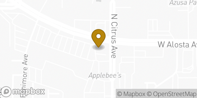Map showing the location of Starbucks in Azusa, CA 91702